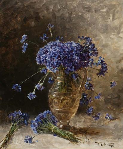 Yuly Klever (Jr.) 'Blue cornflowers in a jug'