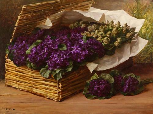 Iosif Krachkovsky 'Still life with violets'