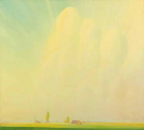 Eduard Krimmer 'Landscape with clouds'