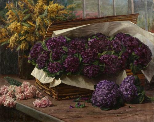 Iosif Krachkovsky 'Still life with violets'